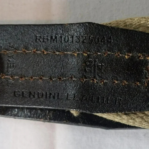 Brown leather and tan mens W44 belt - Picture 4 of 5